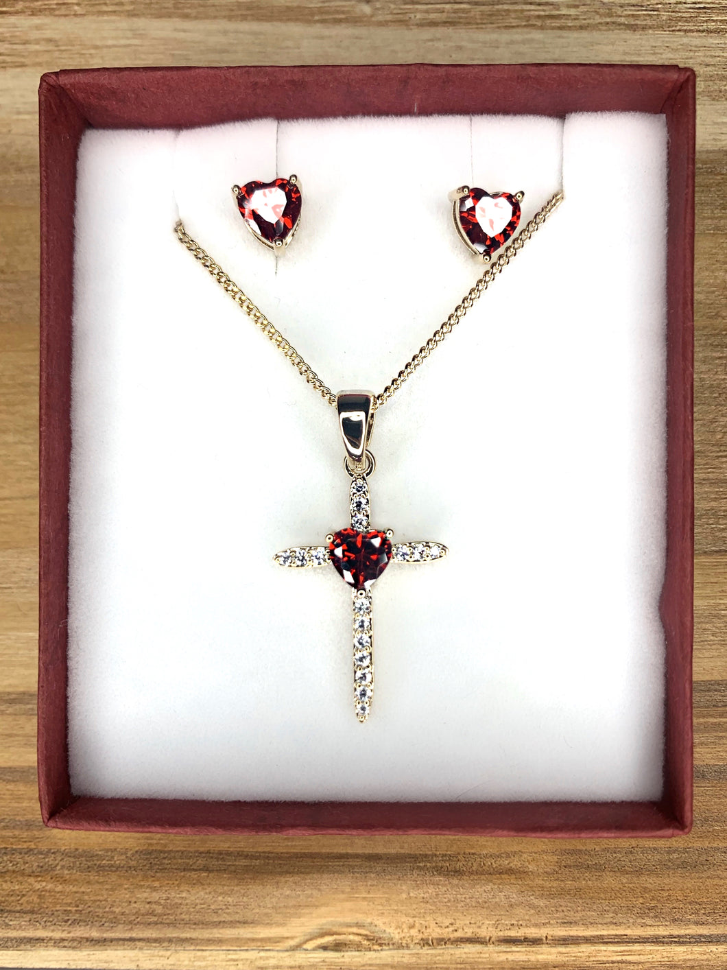 Heart Cross Set (gold dipped)