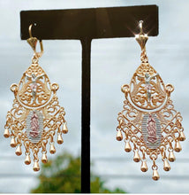 Load image into Gallery viewer, Virgencita Chandelier Earrings (gold dipped)
