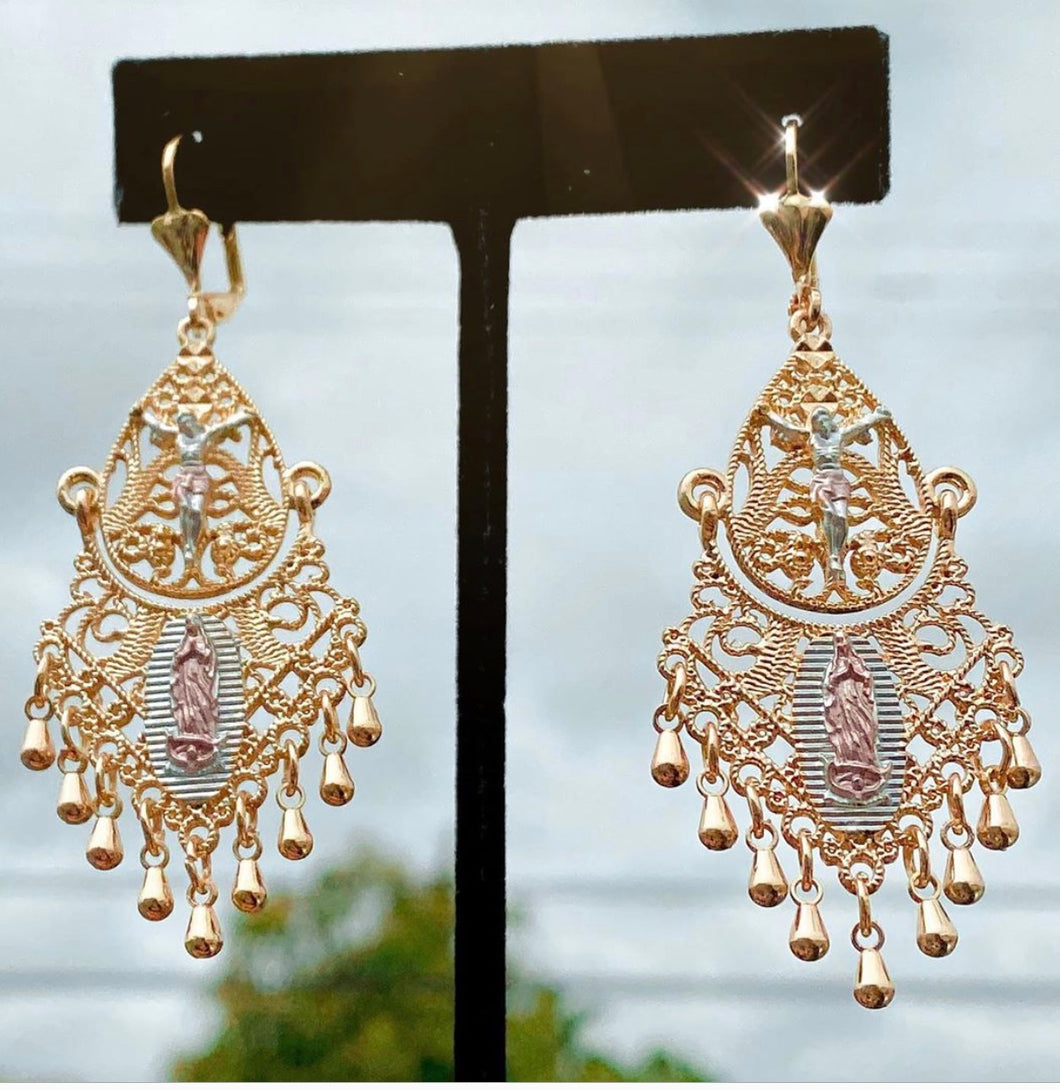 Virgencita Chandelier Earrings (gold dipped)