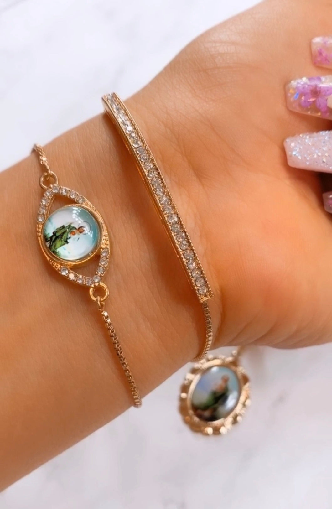 San Juditas Gold Dainty Set