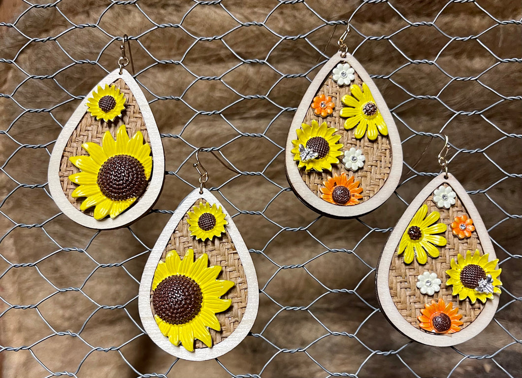 Sunflower earrings (handmade)